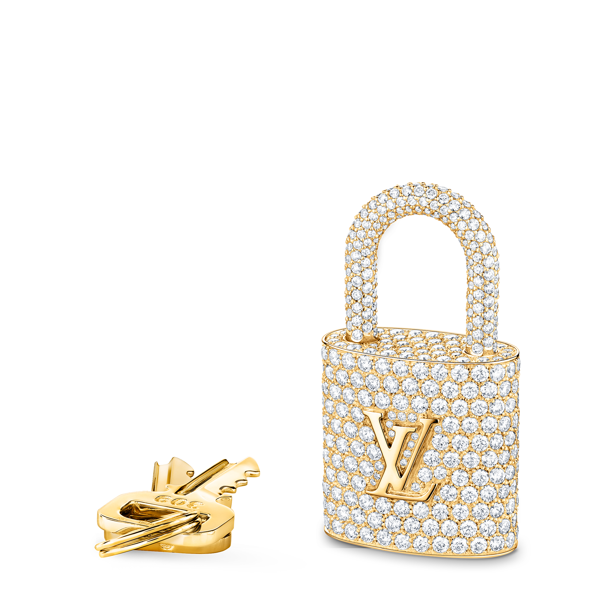 LOCKIT BAG PADLOCK, YELLOW GOLD AND DIAMONDS - Categories | LOUIS